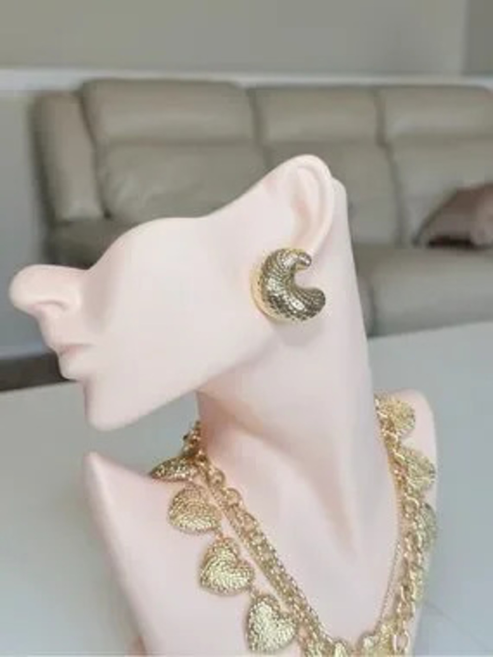 Textured Gold Bold Earrings